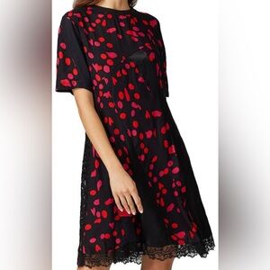 NWT Koché Red and Black Twisting Tee Dress